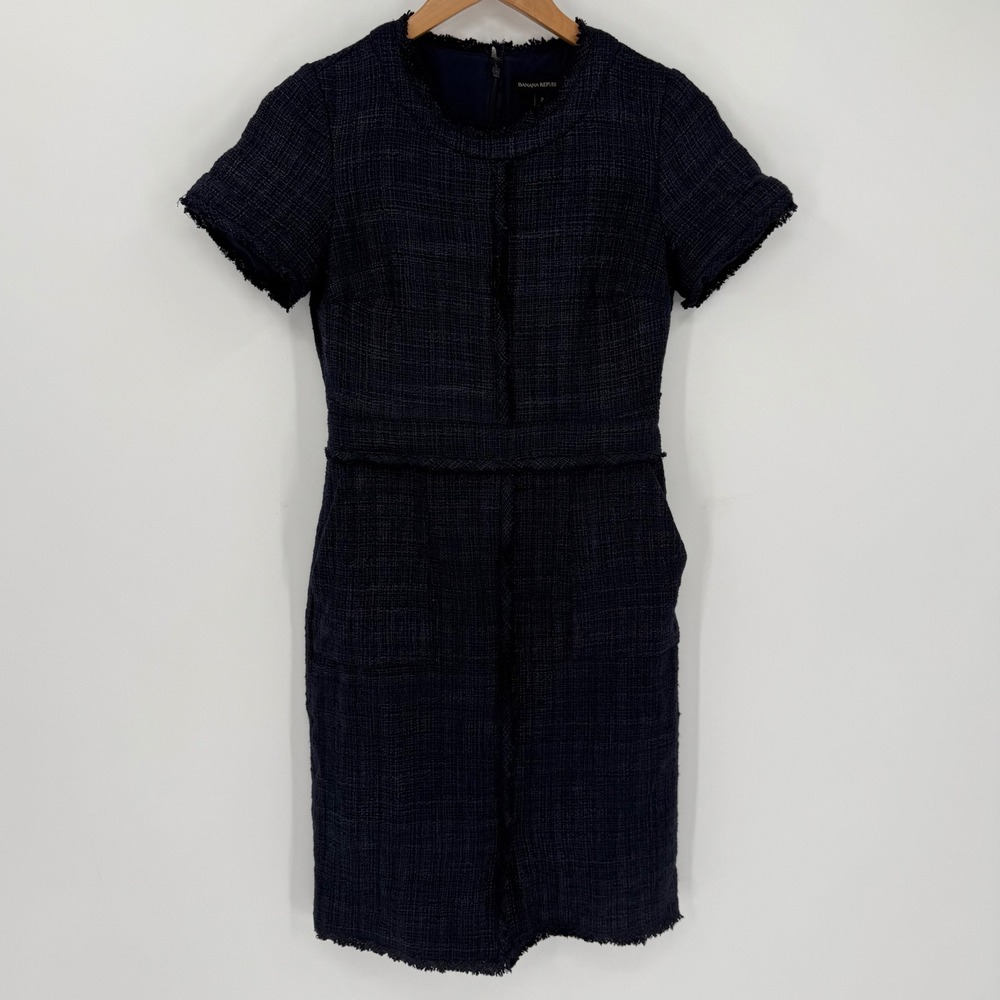 Banana Republic Navy Tweed Mini Dress
